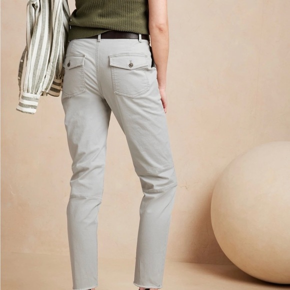 Banana Republic Utility Girlfriend Chino Ankle Pants New Eclipse Coal Size 10 - Picture 4 of 13